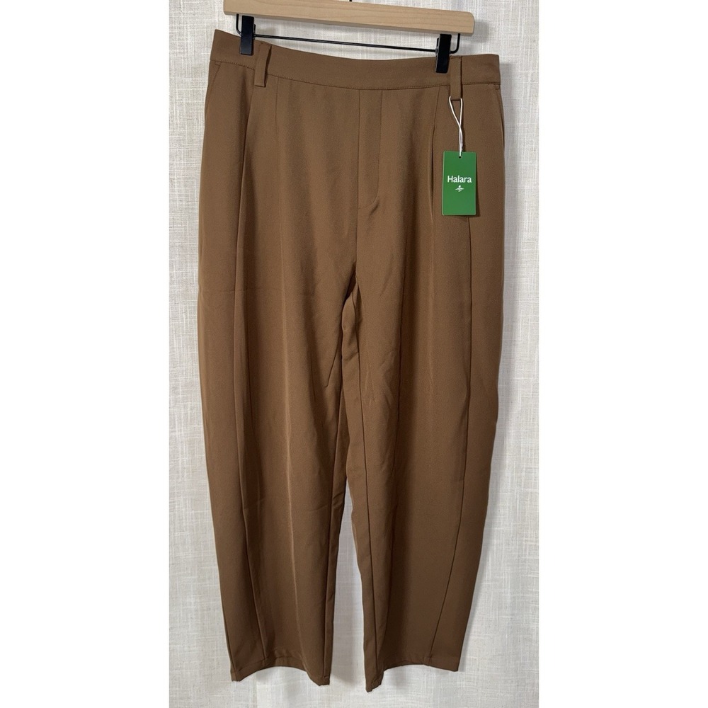 Halara Workwear Pants Trousers NWT Women's Size L Large Brown High Rise - Picture 2 of 6
